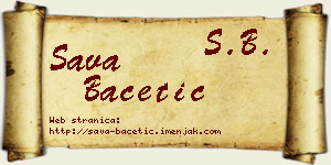 Sava Bacetić vizit kartica